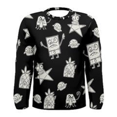 Doodle Bob Pattern Men s Long Sleeve Tee by Valentinaart