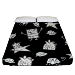 Doodle Bob Pattern Fitted Sheet (california King Size) by Valentinaart