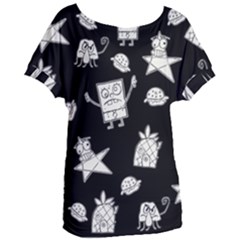 Doodle Bob Pattern Women s Oversized Tee by Valentinaart