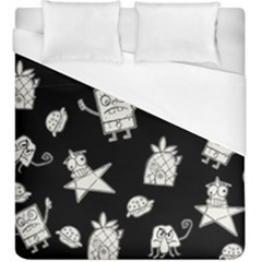 Doodle Bob Pattern Duvet Cover (king Size) by Valentinaart