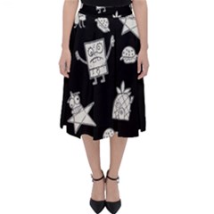 Doodle Bob Pattern Classic Midi Skirt by Valentinaart