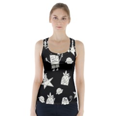 Doodle Bob Pattern Racer Back Sports Top by Valentinaart