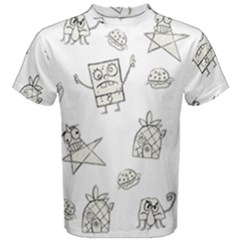 Doodle Bob Pattern Men s Cotton Tee by Valentinaart