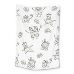 Doodle Bob Pattern Small Tapestry by Valentinaart