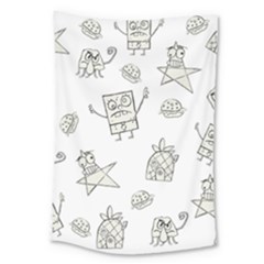 Doodle Bob Pattern Large Tapestry by Valentinaart