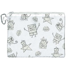 Doodle Bob Pattern Canvas Cosmetic Bag (xxl) by Valentinaart