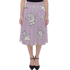 Doodle Bob Pattern Classic Midi Skirt by Valentinaart