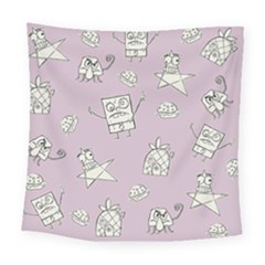 Doodle Bob Pattern Square Tapestry (large) by Valentinaart