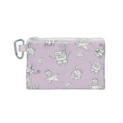 Doodle Bob Pattern Canvas Cosmetic Bag (small) by Valentinaart