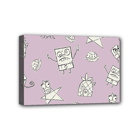 Doodle Bob Pattern Mini Canvas 6  X 4  (stretched) by Valentinaart