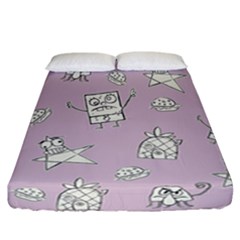 Doodle Bob Pattern Fitted Sheet (california King Size) by Valentinaart