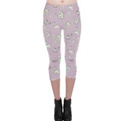 Doodle Bob Pattern Capri Leggings  by Valentinaart