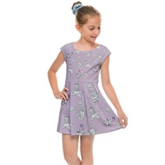 Doodle Bob Pattern Kids Cap Sleeve Dress by Valentinaart