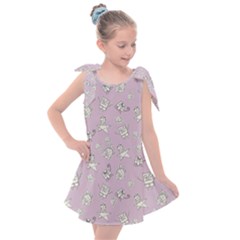 Doodle Bob Pattern Kids  Tie Up Tunic Dress by Valentinaart