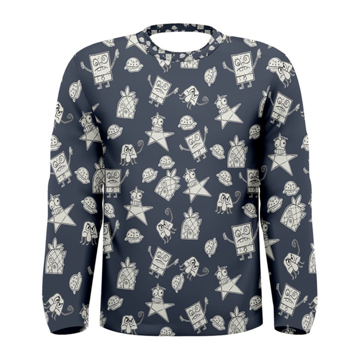 Doodle Bob Pattern Men s Long Sleeve Tee