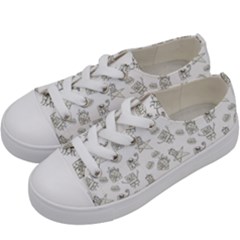 Doodle Bob Pattern Kids  Low Top Canvas Sneakers by Valentinaart