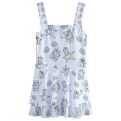 Doodle Bob Pattern Kids  Layered Skirt Swimsuit