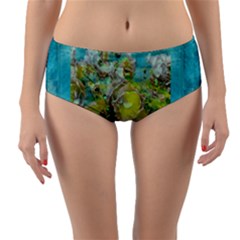 Bloom In Vintage Ornate Style Reversible Mid-waist Bikini Bottoms by pepitasart