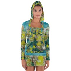 Bloom In Vintage Ornate Style Long Sleeve Hooded T-shirt by pepitasart