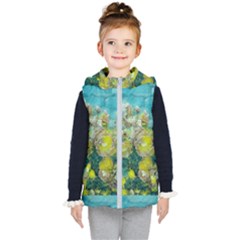 Bloom In Vintage Ornate Style Kid s Hooded Puffer Vest by pepitasart