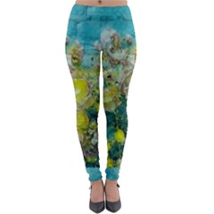 Bloom In Vintage Ornate Style Lightweight Velour Leggings by pepitasart