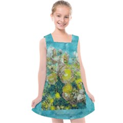 Bloom In Vintage Ornate Style Kids  Cross Back Dress by pepitasart