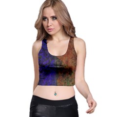 Colored Rusty Abstract Grunge Texture Print Racer Back Crop Top by dflcprints