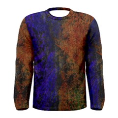 Colored Rusty Abstract Grunge Texture Print Men s Long Sleeve Tee