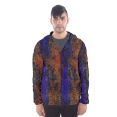 Colored Rusty Abstract Grunge Texture Print Hooded Windbreaker (men)