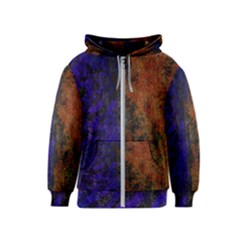 Colored Rusty Abstract Grunge Texture Print Kids  Zipper Hoodie