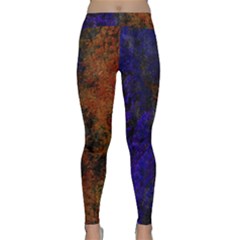 Colored Rusty Abstract Grunge Texture Print Classic Yoga Leggings by dflcprints