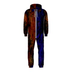 Colored Rusty Abstract Grunge Texture Print Hooded Jumpsuit (kids)