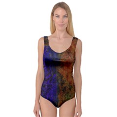 Colored Rusty Abstract Grunge Texture Print Princess Tank Leotard  by dflcprints