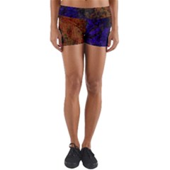 Colored Rusty Abstract Grunge Texture Print Yoga Shorts by dflcprints