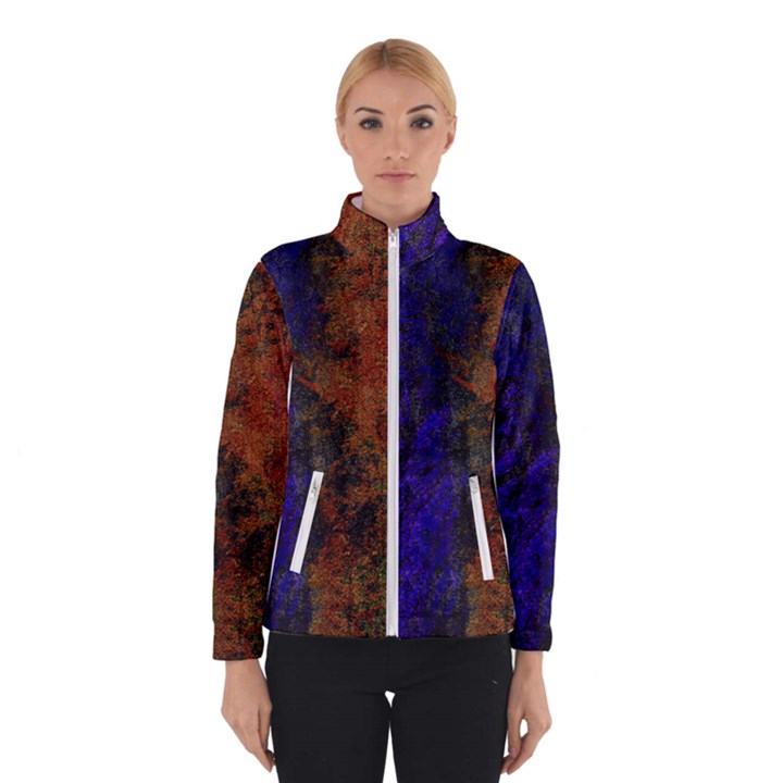 Colored Rusty Abstract Grunge Texture Print Winter Jacket