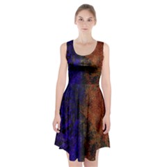 Colored Rusty Abstract Grunge Texture Print Racerback Midi Dress by dflcprints