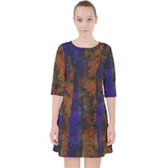 Colored Rusty Abstract Grunge Texture Print Pocket Dress by dflcprints