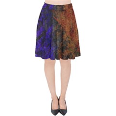 Colored Rusty Abstract Grunge Texture Print Velvet High Waist Skirt by dflcprints