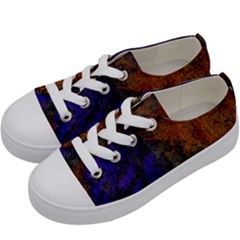 Colored Rusty Abstract Grunge Texture Print Kids  Low Top Canvas Sneakers by dflcprints