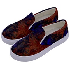 Colored Rusty Abstract Grunge Texture Print Kids  Canvas Slip Ons by dflcprints