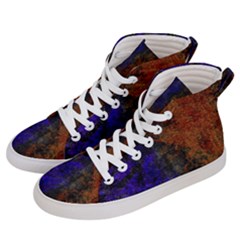 Colored Rusty Abstract Grunge Texture Print Men s Hi-top Skate Sneakers by dflcprints