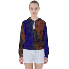 Colored Rusty Abstract Grunge Texture Print Women s Tie Up Sweat