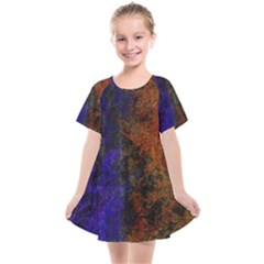 Colored Rusty Abstract Grunge Texture Print Kids  Smock Dress