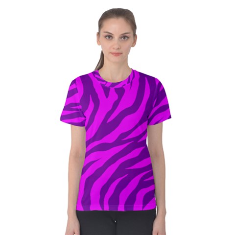 Purple On Purple Animal Stripes Women s Cotton Tee by 1dsignmovesu