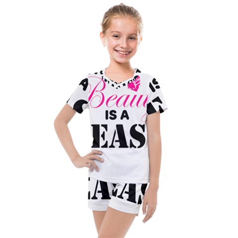 This Beauty Is A Beast  Kids  Mesh Tee And Shorts Set by mershirt