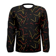 Lines Abstract Print Men s Long Sleeve Tee