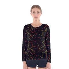 Lines Abstract Print Women s Long Sleeve Tee