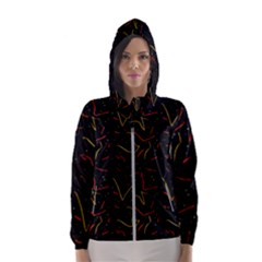 Lines Abstract Print Hooded Windbreaker (women)