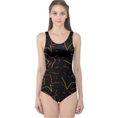 Lines Abstract Print One Piece Swimsuit by dflcprints