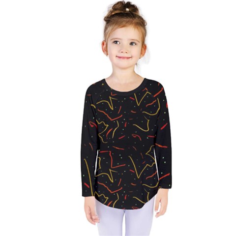 Lines Abstract Print Kids  Long Sleeve Tee by dflcprints